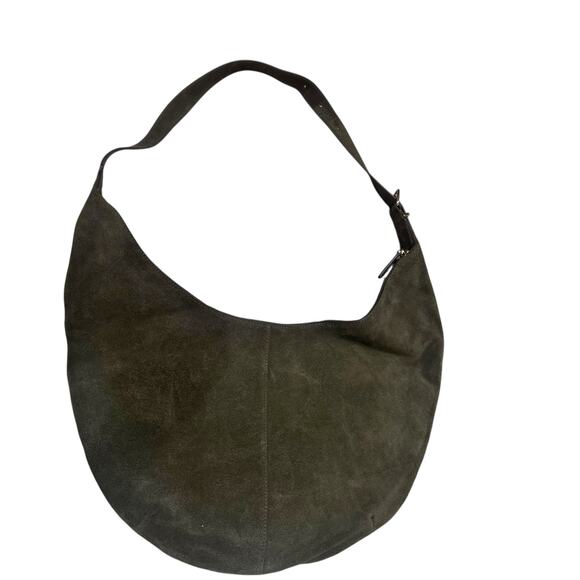 Madewell Women's The Essential Curve Leather Shoulder Bag Olive One Size NWOT - Picture 4 of 9